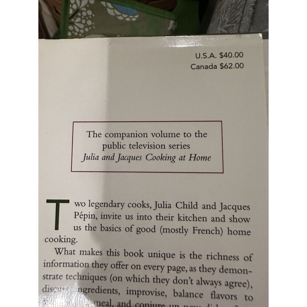 Julia Child & Jacques Pepin Julia and Jacques Cooking at Home HC w/ DJ - Picture 2 of 4